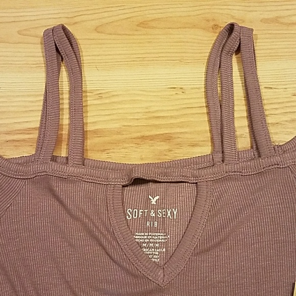NWT American Eagle Purple Off Shoulder Ribbed Top - Picture 5 of 6